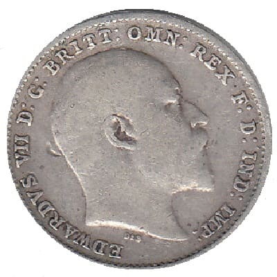 British British 1902 Threepence Value