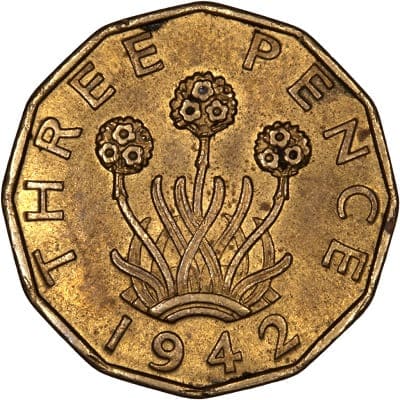 British 1942 Threepence Value