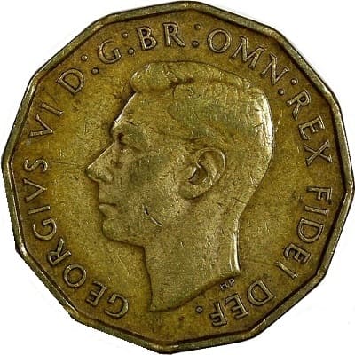 British British 1949 Threepence Value