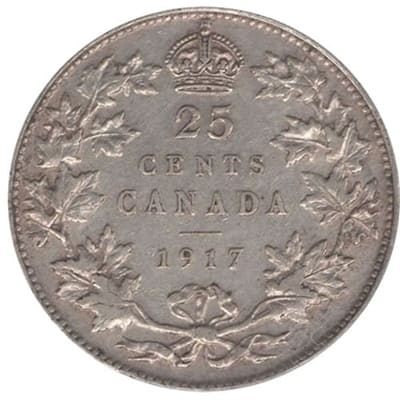 Canadian 1917 25 Cent Value