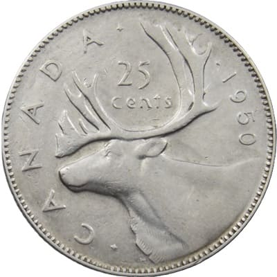 Canadian 1950 25 Cent Value