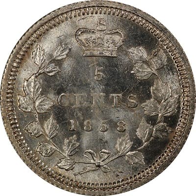 Victoria 1858 Five Cent Value