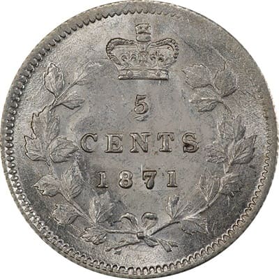 Victoria 1871 Five Cent Value