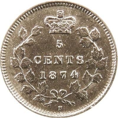 Victoria 1874 Five Cent Value