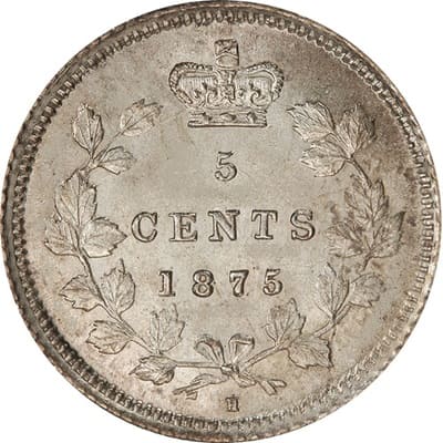 Victoria 1875 Five Cent Value