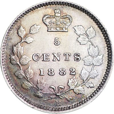 Victoria 1882 Five Cent Value