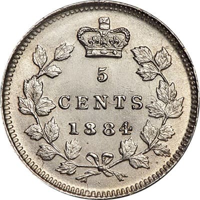 Victoria 1884 Five Cent Value