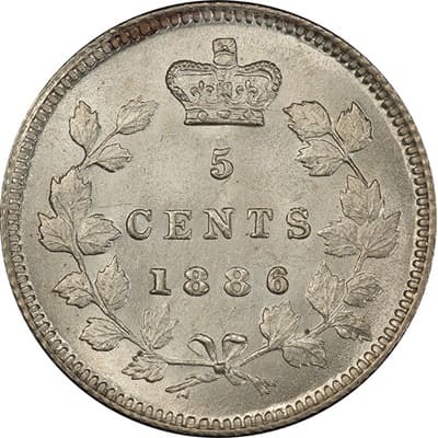 Victoria 1886 Five Cent Value