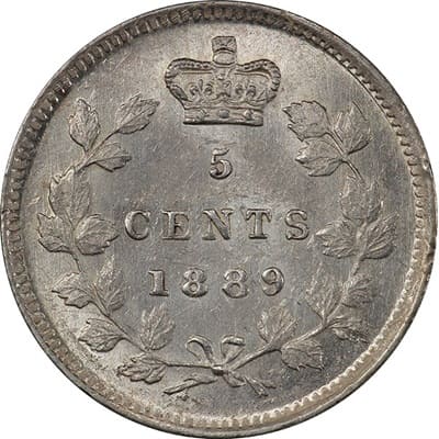 Victoria 1889 Five Cent Value