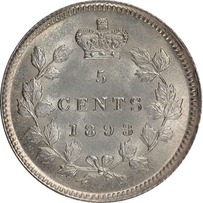 Victoria 1893 Five Cent Value