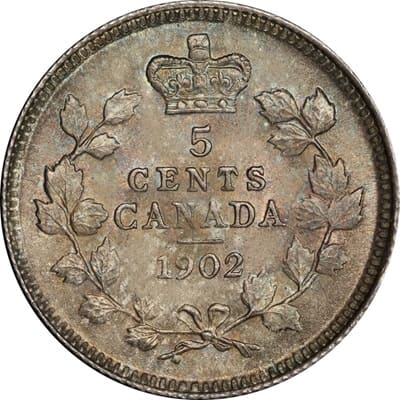 Edward VII 1902 Five Cent Value