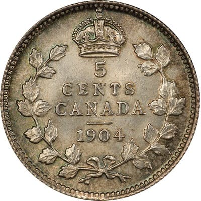 Edward VII 1904 Five Cent Value