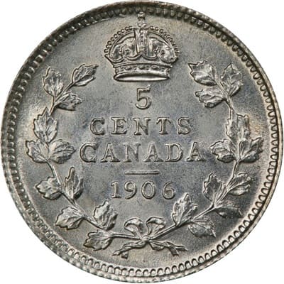 Edward VII 1906 Five Cent Value