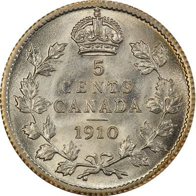 Edward VII 1910 Five Cent Value