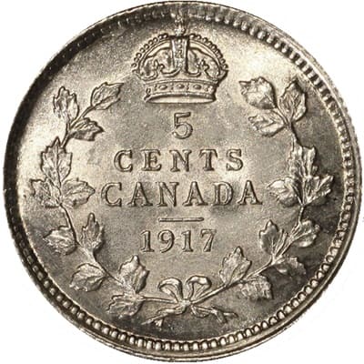 George V 1917 Five Cent Value