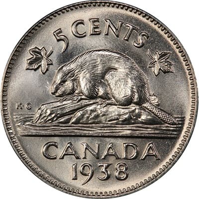 George VI 1938 Five Cent Value