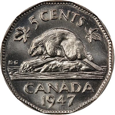 George VI 1947 Five Cent Value