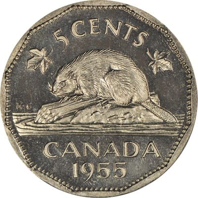 Elizabeth II 1955 Five Cent Value