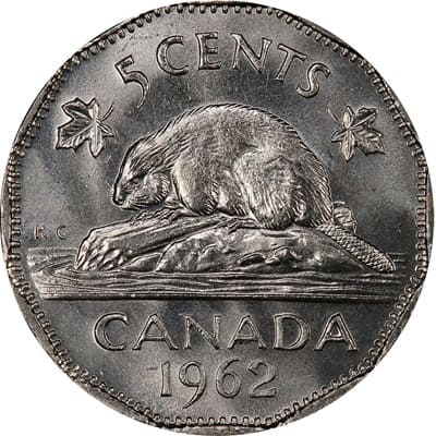 Elizabeth II 1962 Five Cent Value