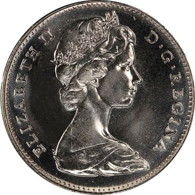Reverse: Canadian Canadian 1967 Five Cent Value
