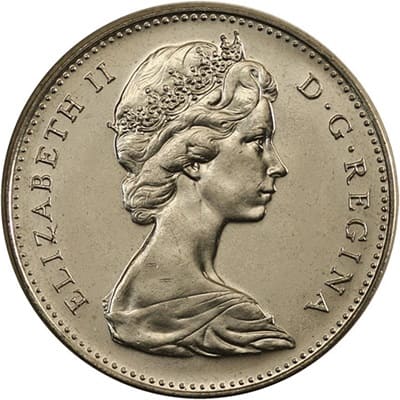 Reverse: Canadian Canadian 1968 Five Cent Value