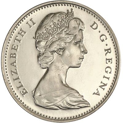 Reverse: Canadian Canadian 1969 Five Cent Value