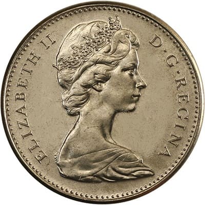 Reverse: Canadian Canadian 1970 Five Cent Value