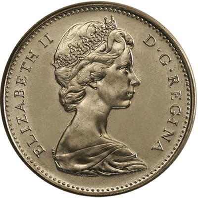 Reverse: Canadian Canadian 1975 Five Cent Value