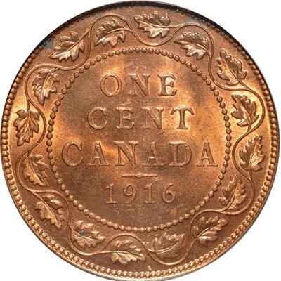 George V 1916 Large Cent Value