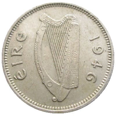 Eire 1946 Threepence Value