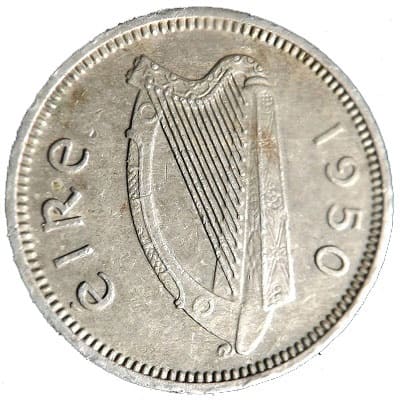 Eire 1950 Threepence Value