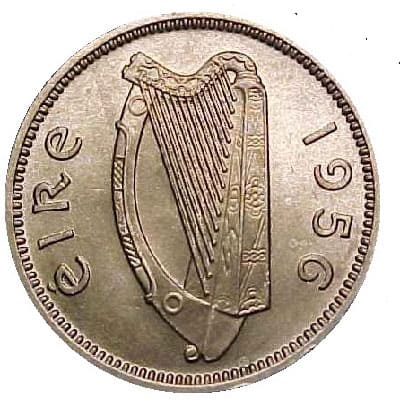 Eire 1956 Threepence Value