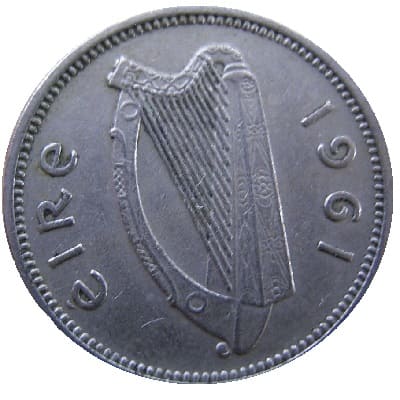 Eire 1961 Threepence Value