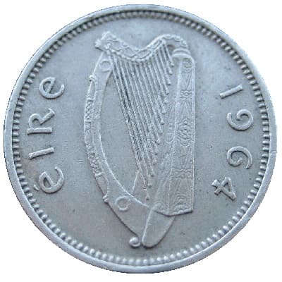 Eire 1964 Threepence Value