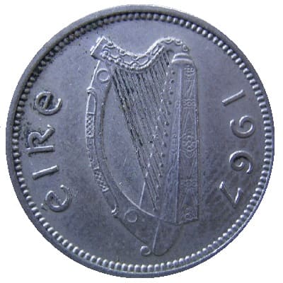 Eire 1967 Threepence Value