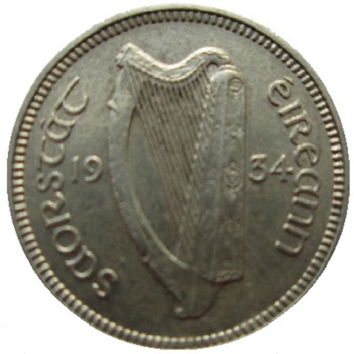 Irish Free State 1934 Sixpence Value