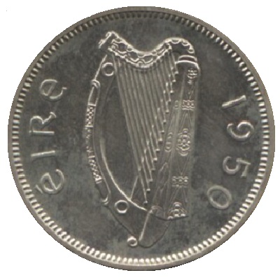 Eire 1950 Sixpence Value