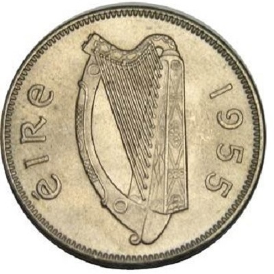 Eire 1955 Sixpence Value