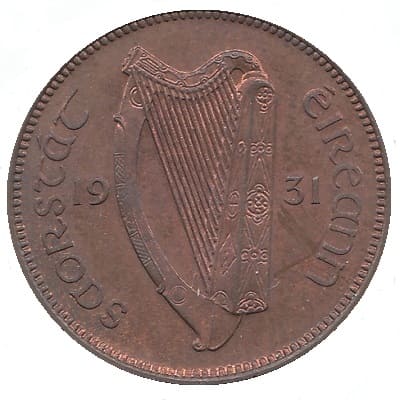 Irish Free State 1931 Farthing Value