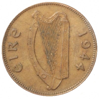 Irish Republic 1944 Farthing Value