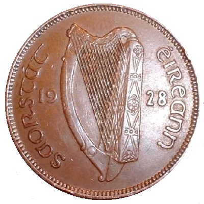 Irish Free State 1928 Half Penny Value