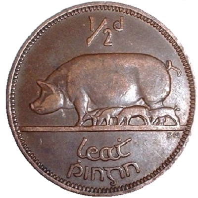 Irish Free State 1933 Half Penny Value