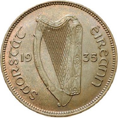 Irish Free State 1935 Half Penny Value