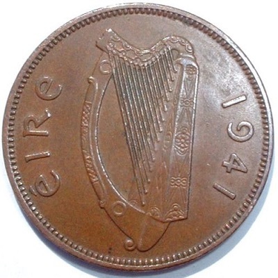 Eire 1941 Half Penny Value