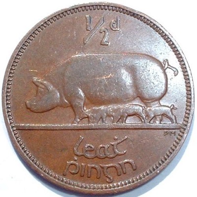 Eire 1943 Half Penny Value