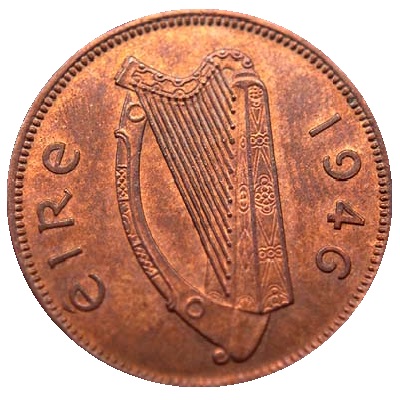 Eire 1946 Half Penny Value