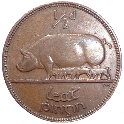 Eire 1964 Half Penny Value