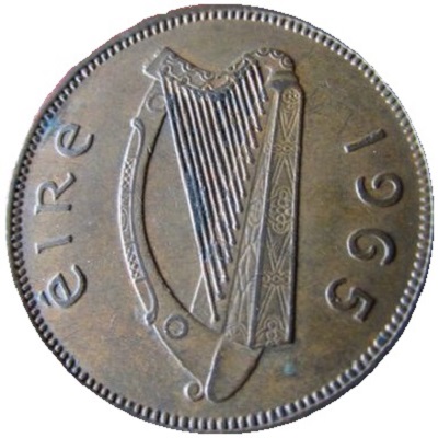 Eire 1965 Half Penny Value