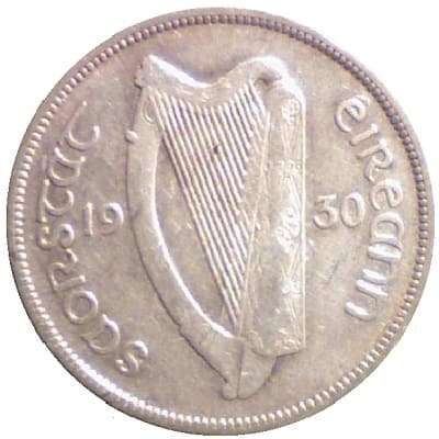 Irish Free State 1930 Half Crown