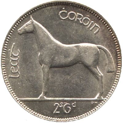 Irish Free State 1930 Half Crown Value